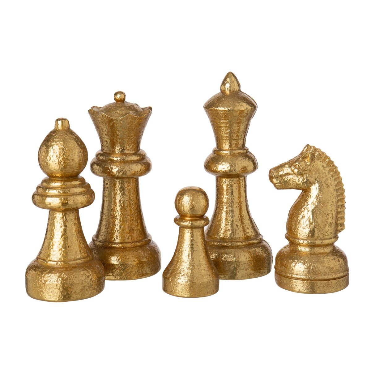 Paris Prix Lot de 5 Pièces d'Échecs Déco Zorah 30cm Doré