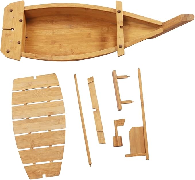 Bandeja de Madera para Sushi Forma de Barco 80 cm miniatura 4