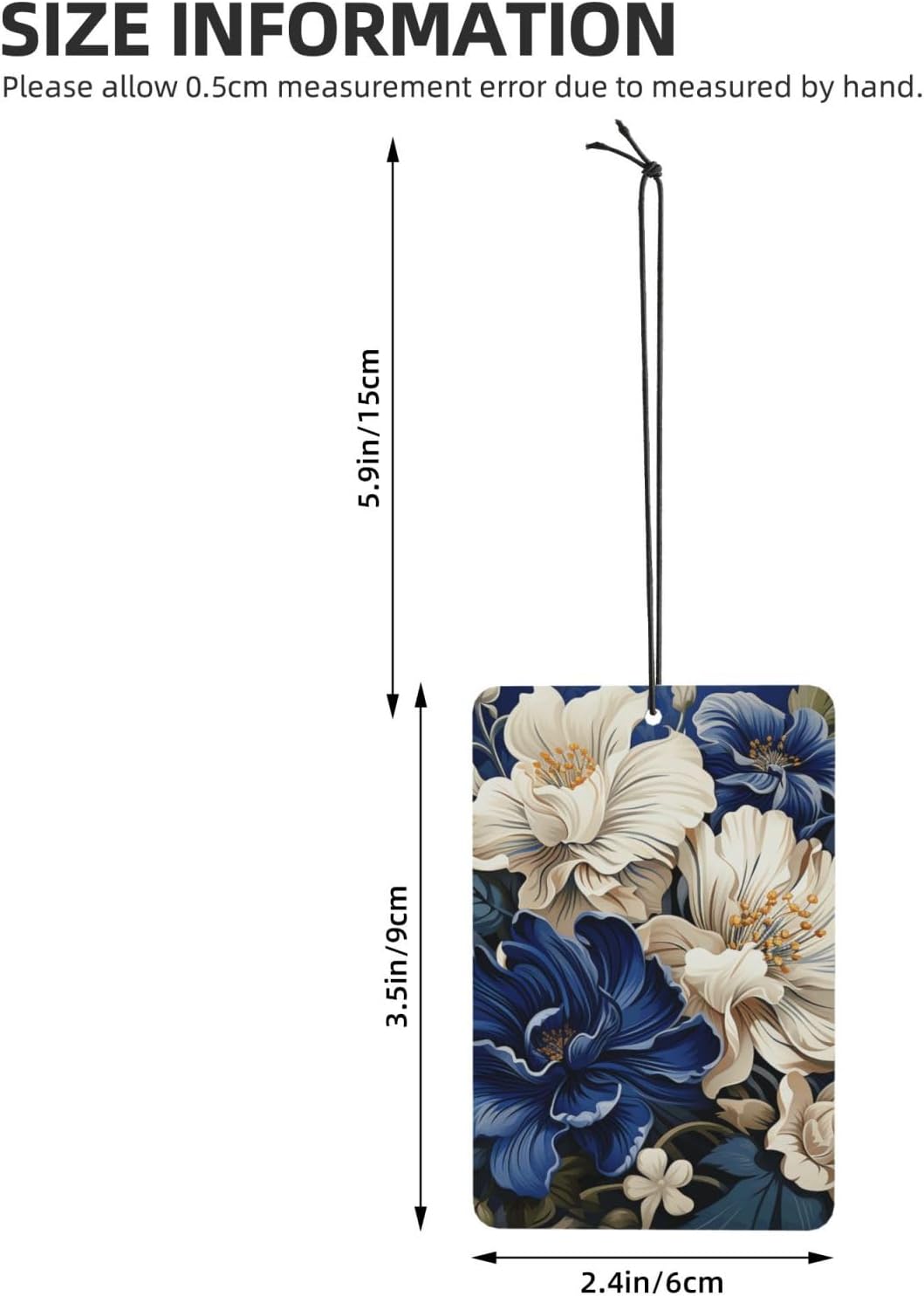 Many Flowers Car Air Fresheners Cards Set of 4 Pieces, Long-Lasting Auto Aromatherapy Tablets Gifts Car Rearview Mirror Pendant Hanging Scented Cards for Wardrobe Bathroom image 4