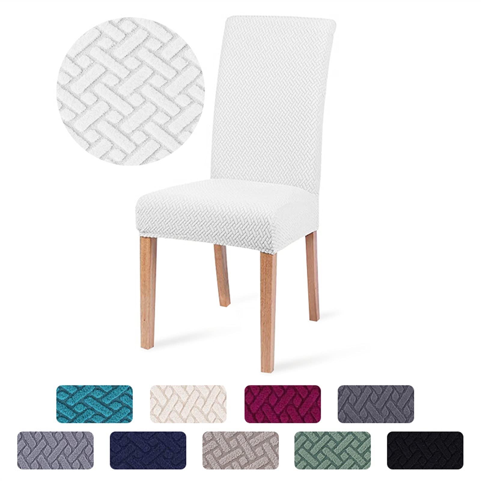 6 Stuks Waterbestendige Eetkamerstoelhoezen In De Kleuren Bordeauxrood Stretch Stoelhoes Jacquard Spandex Stoelbeschermers Stoelhoes Met Elastische P9081913
