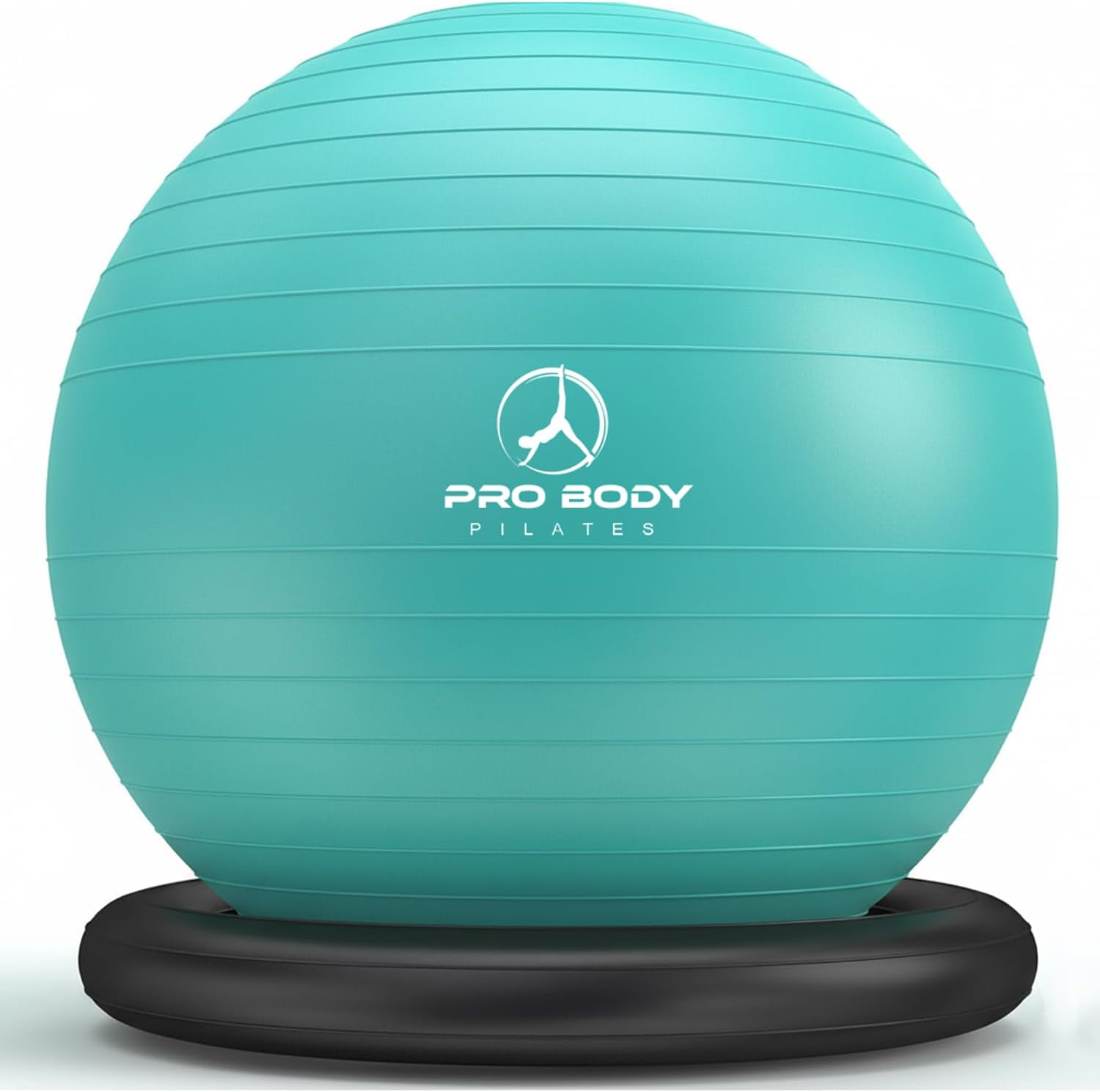 ProBody Pilates Yoga Ball Chair, Exercise Ball Chair with Base or Stand for Home Office Desk Sitting or Workout, 65cm Antiburst Balance & Stability Ball Seat, Large Gym Ball for Back, Abs