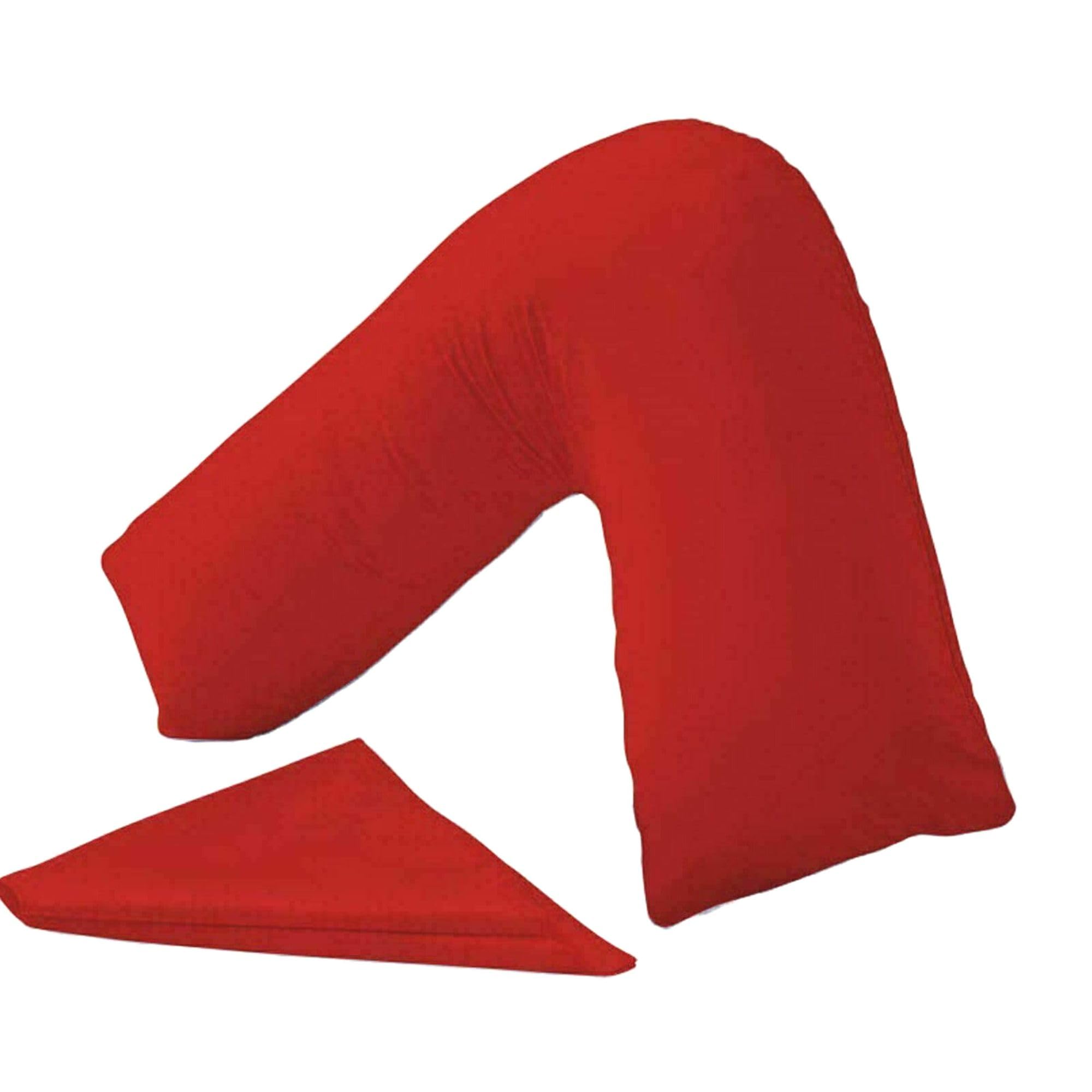NURBAY V shaped pillowcase cover -100% Polycotton Back & Neck Support Orthopaedic Pregnancy |Nursing V Pillowcase covers only (Red) โ image 1