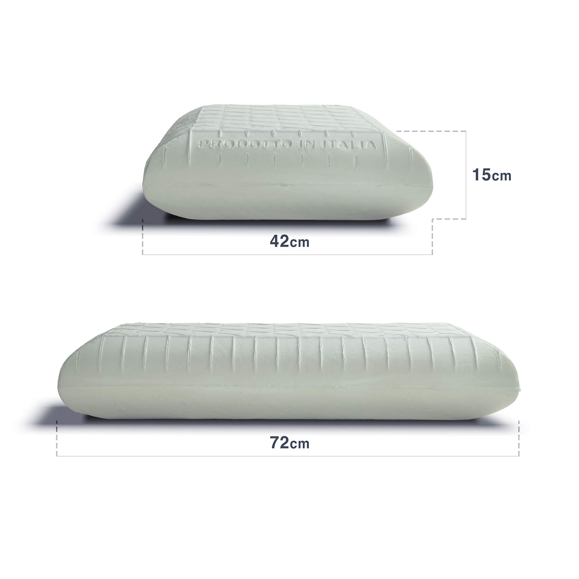 Cortassa - Almohada de espuma viscoelástica con revestimiento de aloe vera, almohada de apoyo suave, cojín para dolor cervical brazos, anatómico, hipoalergénico H15 individual