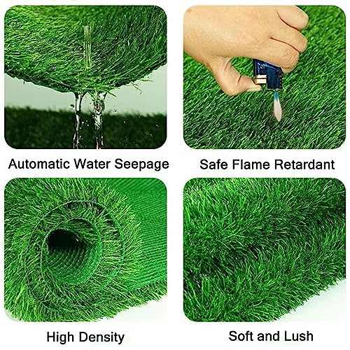 Erba sintetica 4 x 4 m, altezza del pelo 2,5 cm, aspetto naturale, ideale per giardino, balcone, paesaggio, patio, pavimenti esterni durevoli, facile manutenzione