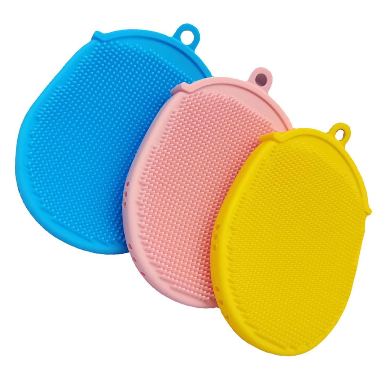 Gatuida 3pcs Silicone Bath Brush Exfoliating Scrubber for Shower Body Cleaning Massager Supple Shower Brush for Foot and Back Scrubbing