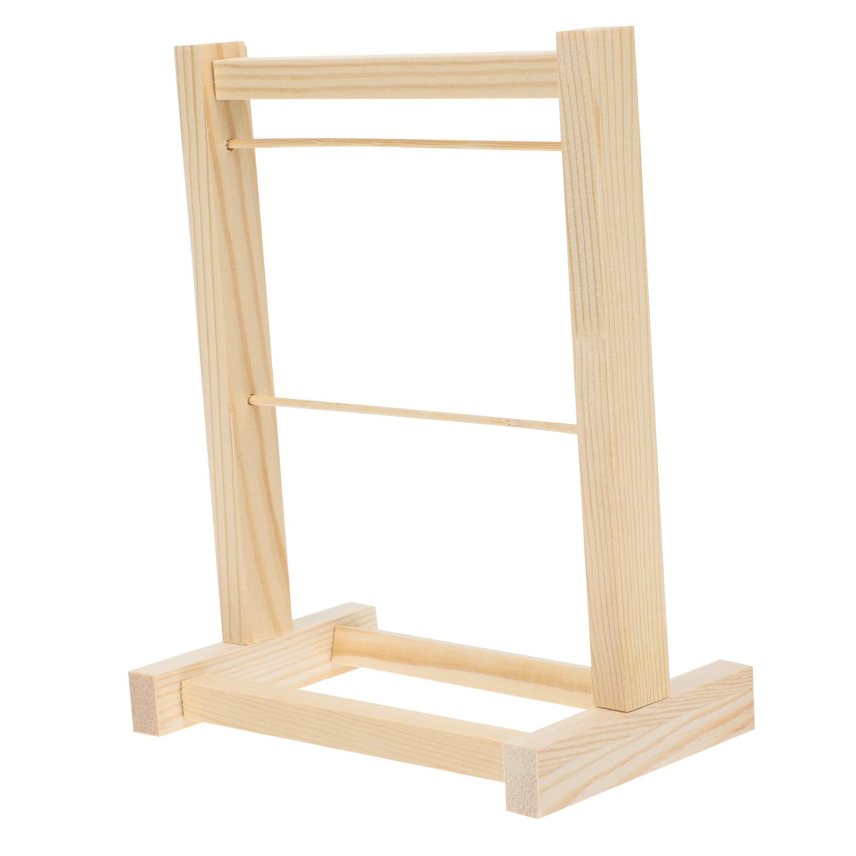 KOMBIUDA Hangers for Doll Clothes 20cm Double Layer Wooden Dress Rack Doll Clothes Hanger Holder Stand Boys and Girls' Dress Storage Rack Mini Adornment for Toys Decor