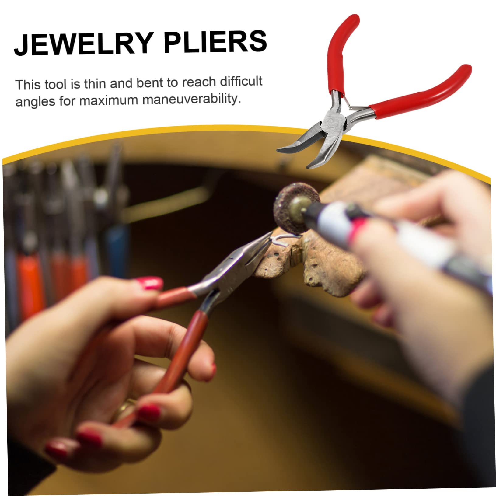 EXCEART 4pezzi Pinza Piegata Per Creazione Gioielli Impugnatura Ergonomica Utensile Per Filo e Riparazione Gioielli Strumento Mini Per e Hobby
