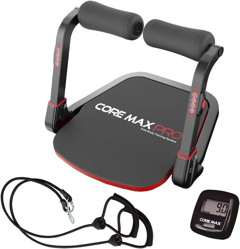 Core Max PRO Deluxe Pack with Resistance Bands and Fitness Monitor, Black ,7827-030-203