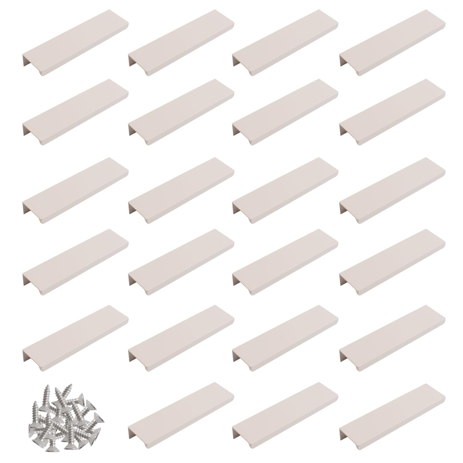 MOROBOR Finger Edge Pull, 24pcs Concealed Modern Style Drawer Handle, Right Angle Aluminum Alloy Invisible Wardrobe Handle for Cabinet Hardware Drawer,120mm/Cashmere Gray