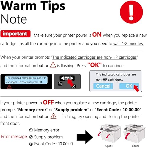 Miniatura 6 de MxVol Paquete de 4 cartuchos de tóner 206X de alto rendimiento Muestra el nivel de tintaRepuesto compatible para HP 206X 206A W2110X W2110A funciona