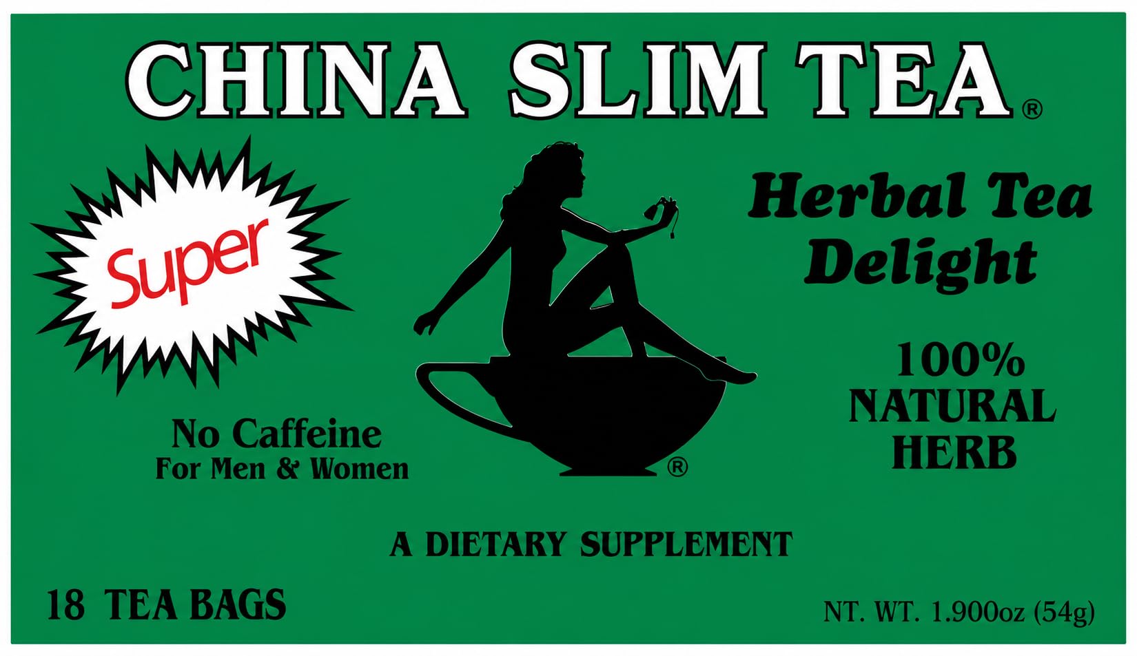 3 Pack of China Slim Tea Super Slim Dieter's Delight All Natural 18 Tea Bags