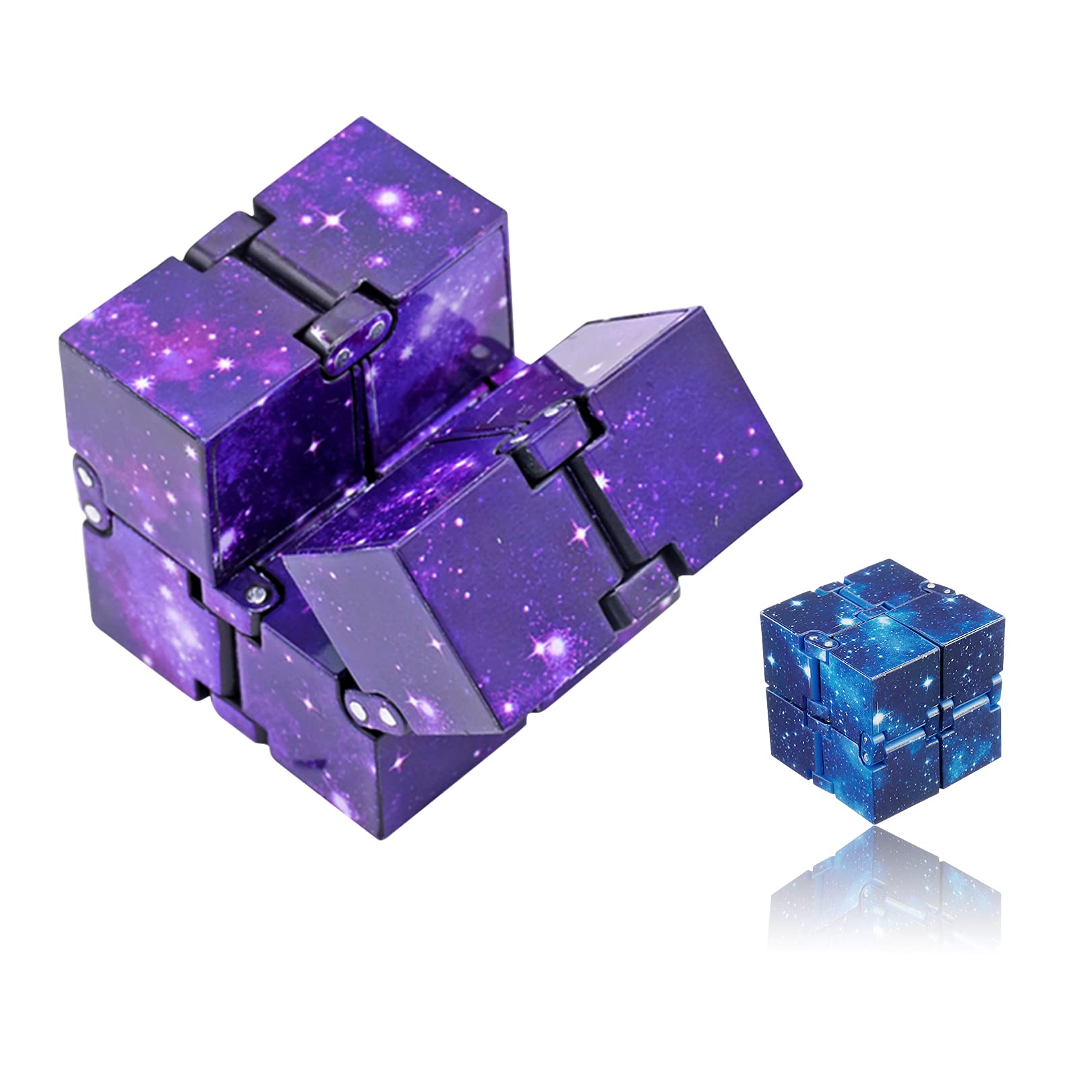 2 Pcs Infinity Cube for Stress Relief Fidget Toys Magic Cube Set