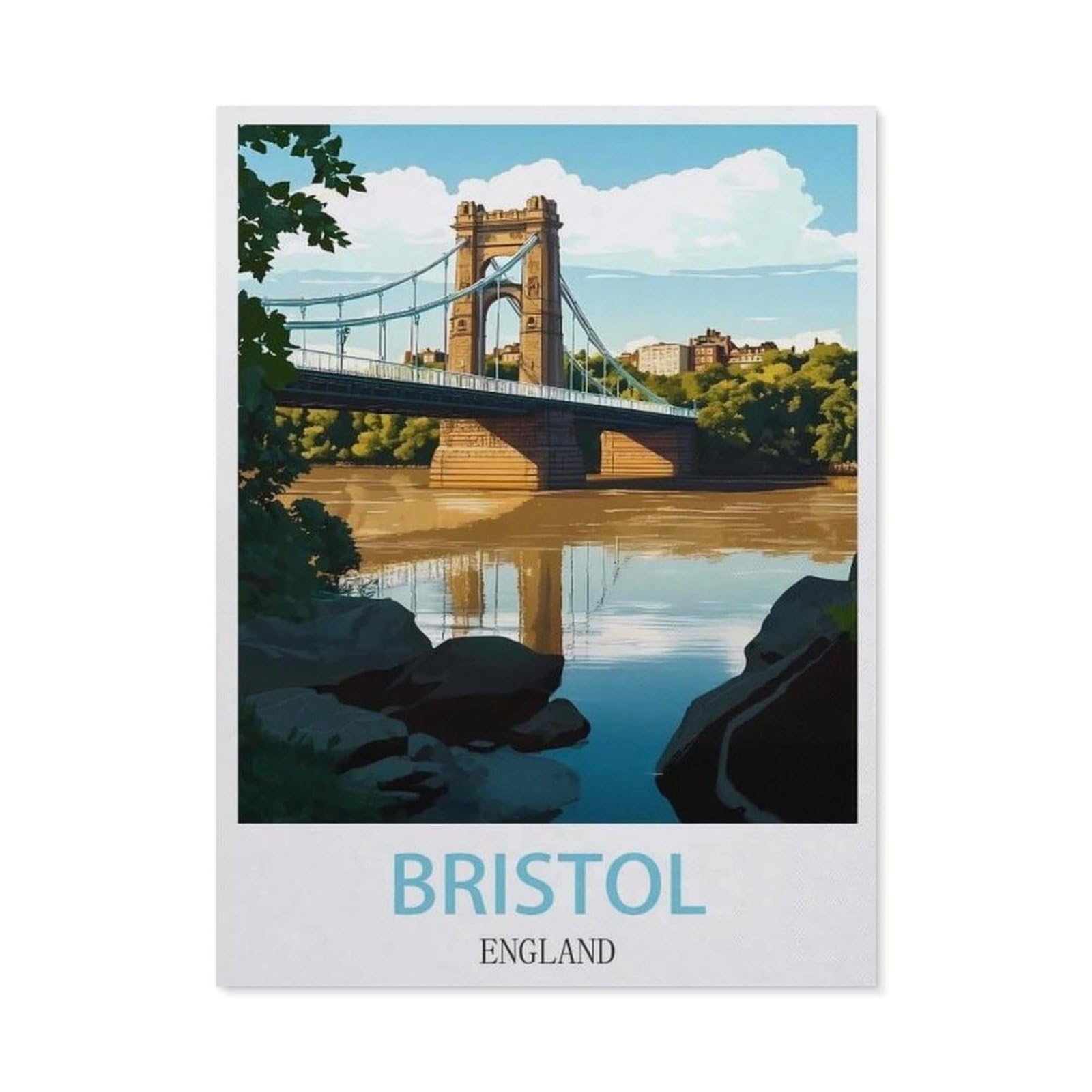 Jigsaw Puzzle 1000 Pieces for Adults，Bristol England，Wood Puzzle - Unique Suitable for Teenagers and Adults（75x50cm）-FB80