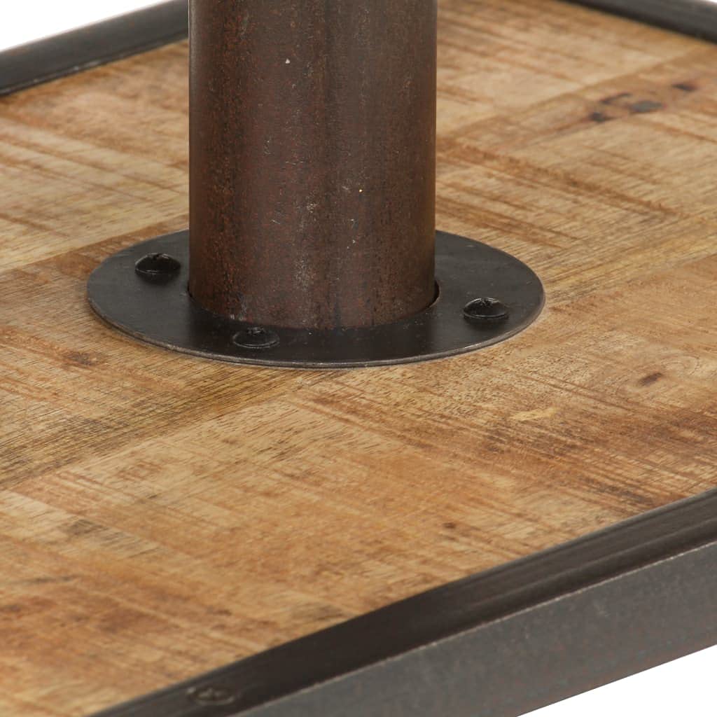 Mobile Porta TV 160x30x40 cm in Legno Massello di Mango | Credenza bassa industriale per soggiorno e camera da letto, con due ampi ripiani a giorno per dispositivi e libri.
