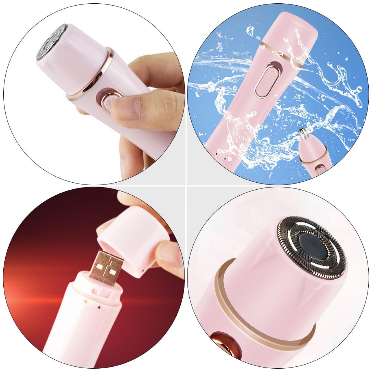 Healeved 2sätze -rasierer Für Damen Augenbrauen-trimmer Tragbares Ergonomisches Design Für Gesicht Beine Und