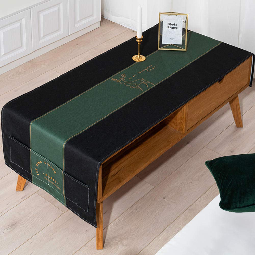 Tovaglia tovaglia da tavolo in stile europeo semplice da caffè tovaglia impermeabile e priva di olio monouso tovaglia da cucina, campo verde [tovaglia da caffè], 180x70 cm (tovaglia da caffè)