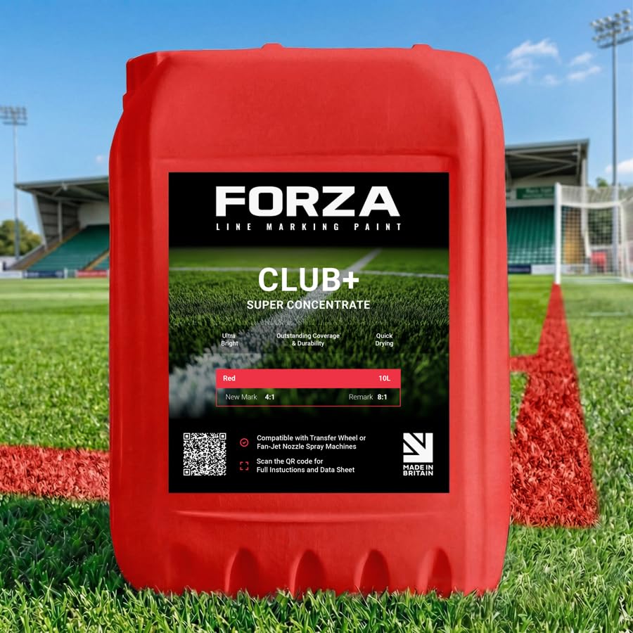 FORZA Grass Pitch Line Marking Paint Concentrates [Club+] | 10L - 15KG | Premium Grade, Weather Resistant Formula - Suitable for Wheel & Spray Machines - Pack of 1, 3, 5