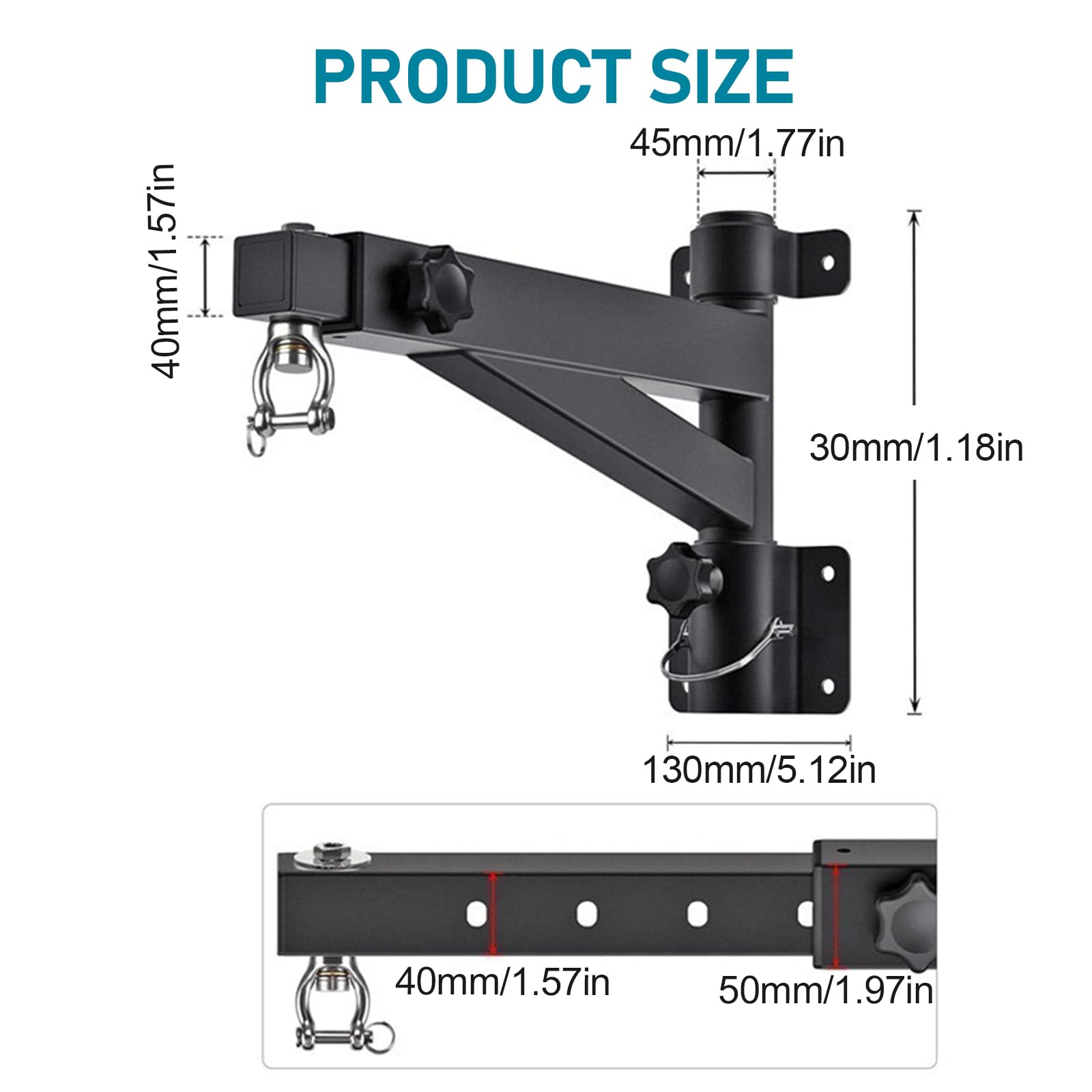 Soporte de pared para saco de boxeo, soporte giratorio de alta resistencia, soporte de pared ajustable para sacos de boxeo, kickboxing y speed bags, regulable de 43 a 63 cm, hasta 113-227 kg