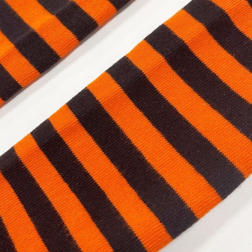 Image of VIKITA Girls Halloween tights black & orange stripe cotton Leggings in Spring fall winter w /feet stockings for girls 8T, F5005