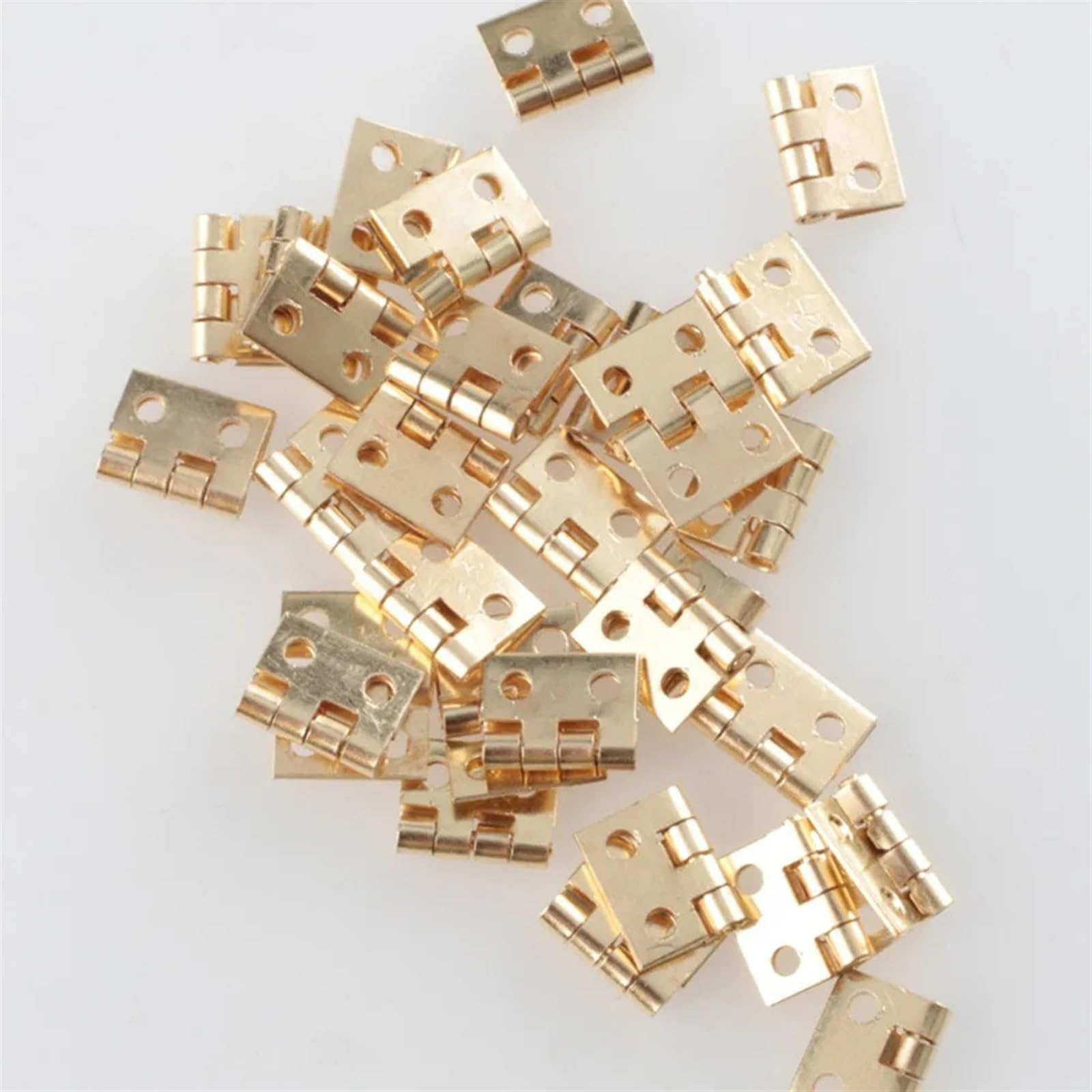 Ymuguegh One Color 50Pcs Mini Brass Hinge For Small Craft Door Box Hinges Metal Hinge House Miniature Cabinet Furniture Fittings Home Hardware