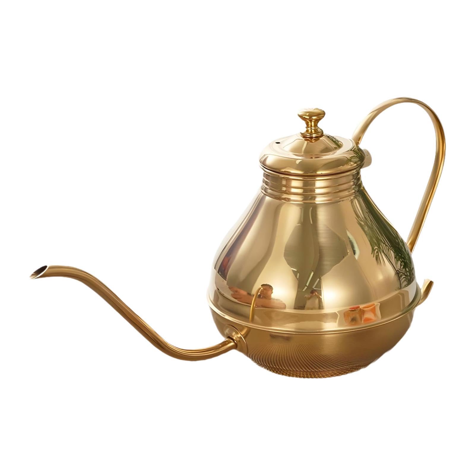 bnf® Pour Over Drip Pot Stainless Steel Coffee Tea Pot for Outdoor Cafe Entertain Gold|Home & Kitchen| Kitchen, Dining & Bar| Small Kitchen Appliances| Coffee & Tea Makers| Tea Kettles