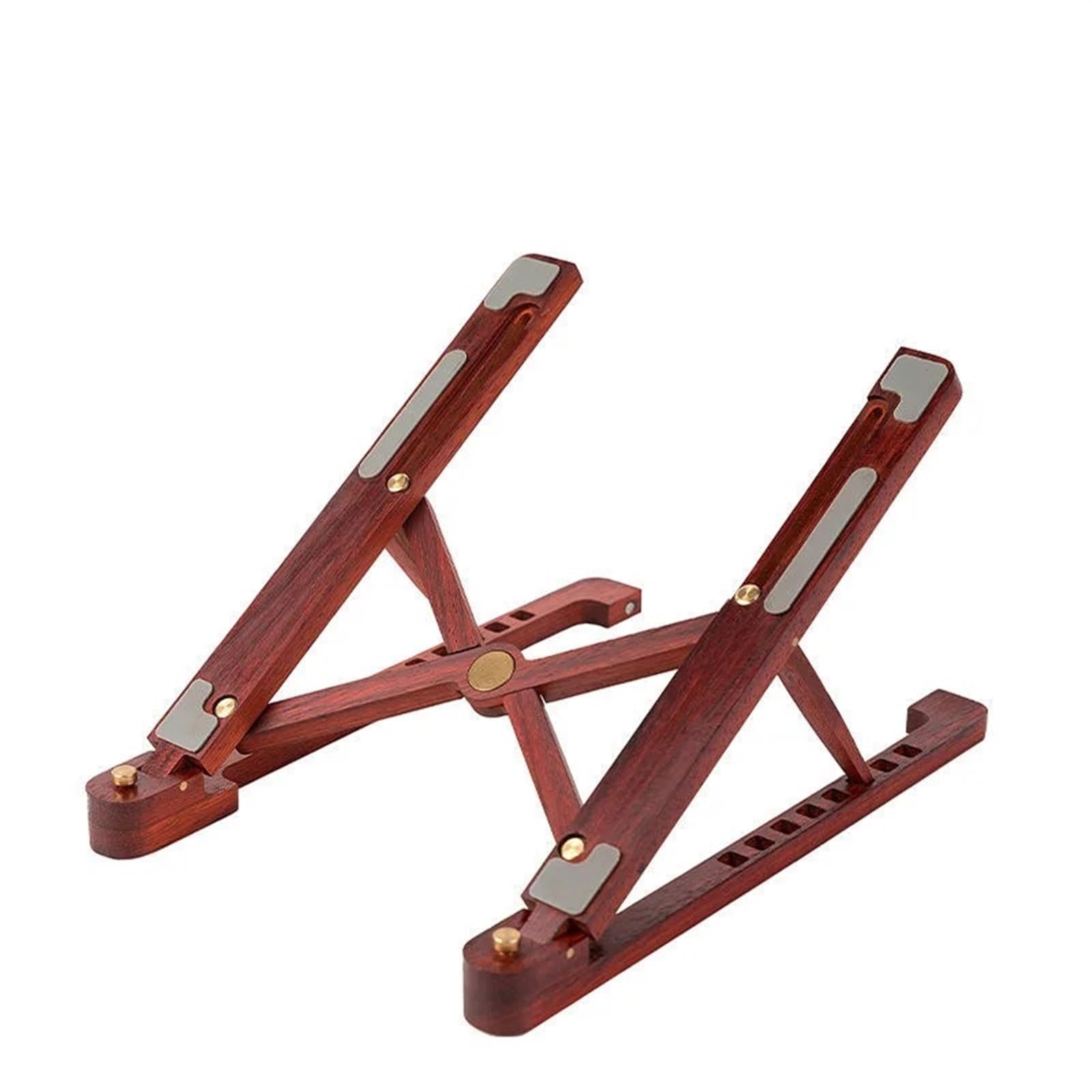 Soporte De Madera for Computadora Portátil Plegable De 8 Niveles De Altura | Soporte for computadora portátil ajustable for computadora portátil 11-17 ''(Rosewood)