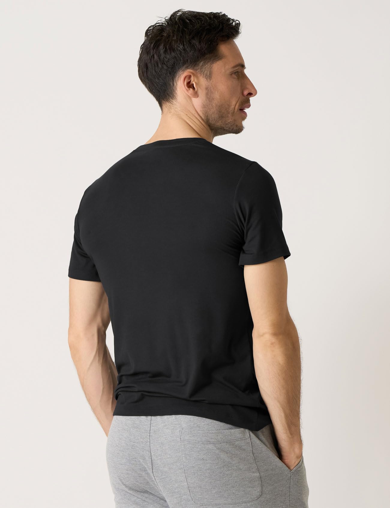 LAPASA Lot de 2 T-Shirts Homme en Micromodal Uni Manches Courtes Maillots de Corps Doux et Confortable M07 M08