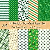 Geeignet für die Kartenherstellung, St. Patricks Day-Papierkette, Shamrock-Papier, Origami-Papier, Geschenkdekorationen, Sammelalbumdekorationen usw.