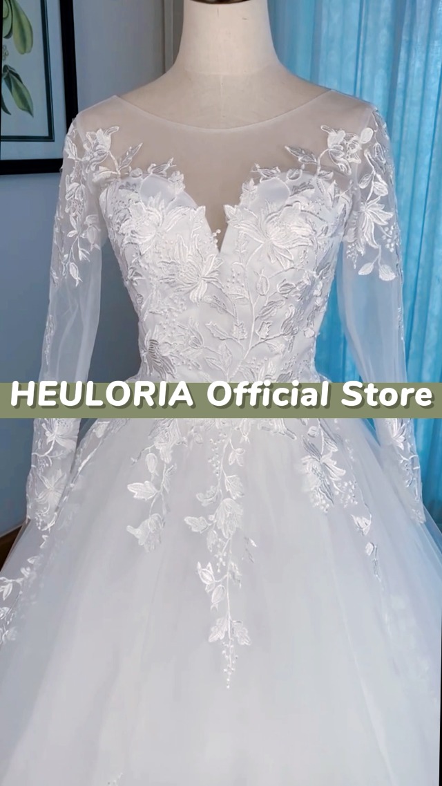 Robe De Mariée Princesse Off Shoulder Dentelle Avec Grande Traine – HEULORIA BA-OF-0577