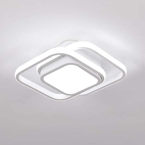 Lámpara de techo moderna LED cuadrada de acrílico blanco frío 6000K accesorios de iluminación para dormitorio, cocina, sala de estar, estudio,