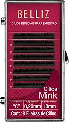 Belliz Cilios Para Alongamento Mink C 020 10mm
