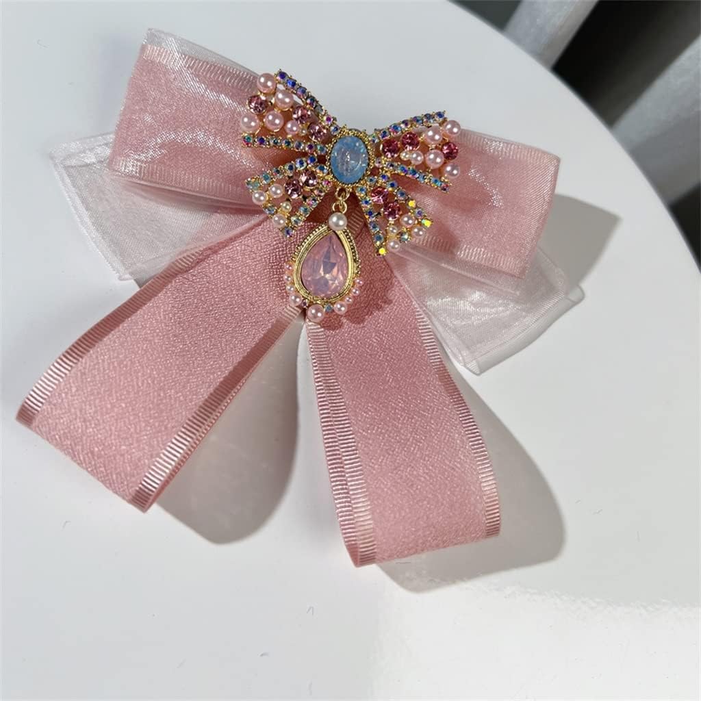 Girl Bow Tie Shirt Collar Flower Bow Brooch Clothing Collar Decorative Buckle (Color : A Size : 12x9cm) (A 12x9cm)