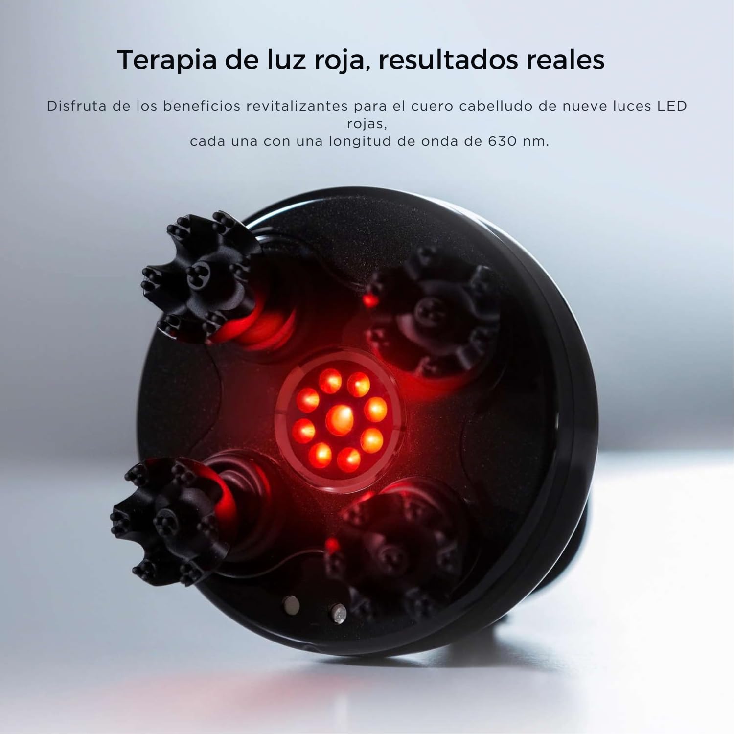 MYTREX Head Spa Pro Masajeador Facial y Capilar con EMS, Terapia de Luz Roja, 12 Accesorios, 5 Niveles, Resistente al Agua, Modelo MTEHP22B