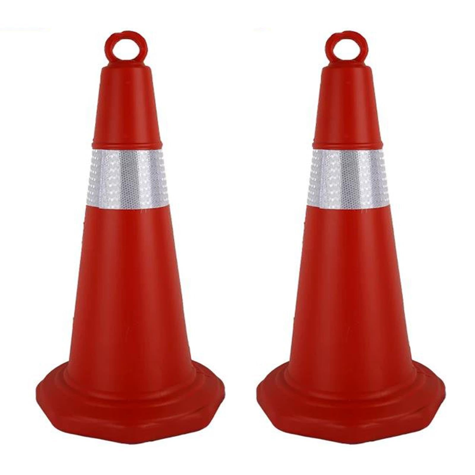 2 Pachołki Drogowe z Tworzywa PVC o Wysokiej Widoczności