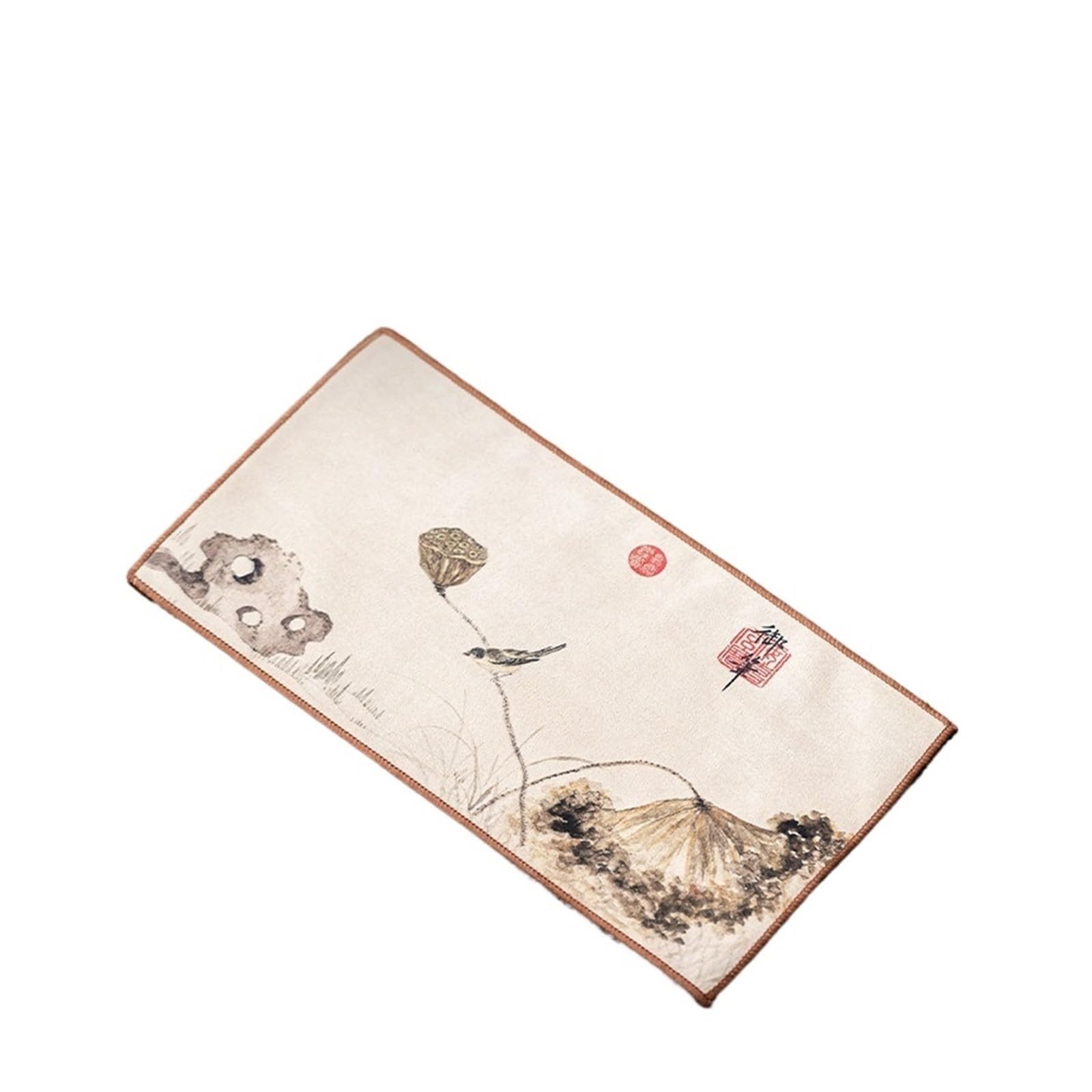 LUYSGBXR Tea Towels Thickened Tea Towel Absorbent Water Rag Lotus Pattern Napkins Cloth Teaware Accessories(Color 8)