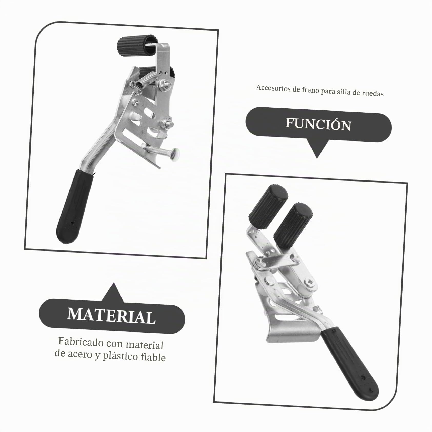 2piezas Frenos Para Sillas De Ruedas Accesorios De Freno De Mano Con Montaje Lateral Repuestos Prácticos Y Duraderos Para Sillas De Ruedas Fácil Instalación Y Diseño Conveniente