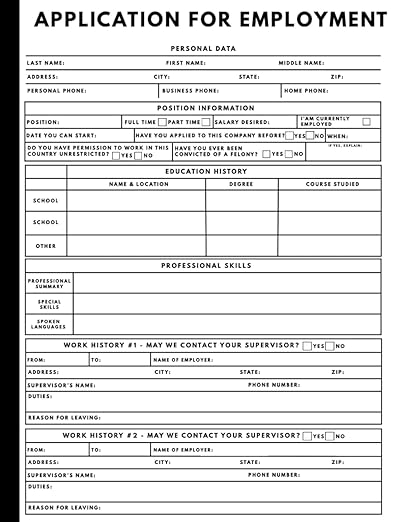 Amazon com: Employment Application Forms: 100  Ready to Use Job Amazon com: Employment Application Forms: 100  Ready to Use Job