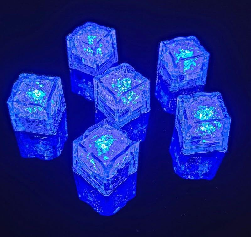 Maimeili 12 Pcs Colorful Led Ice Cubes Sensor Waterproof Ice for Drinks Bar Supplies Halloween Christmas Wedding Home Decoration Party