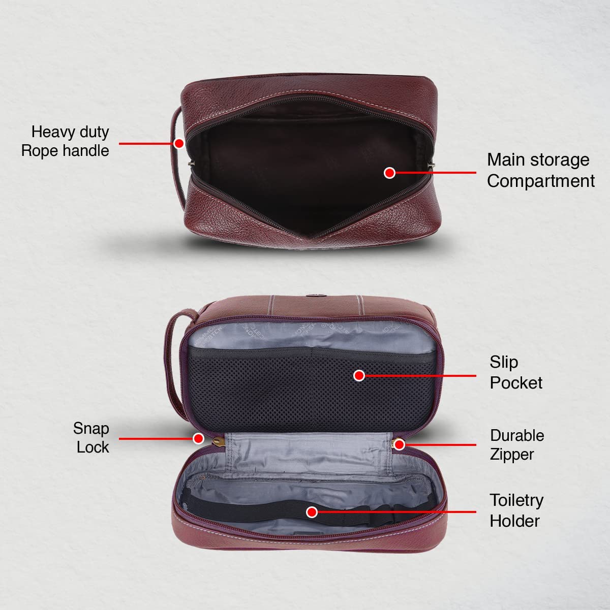 Hammonds Flycatcher - Neceser de piel auténtica de 11 cm para hombre, marrón, kit de cuero Dopp, neceser de aseo para hombre, bolsa de aseo para hombre, bolsa de aseo de viaje, estuche de tocador