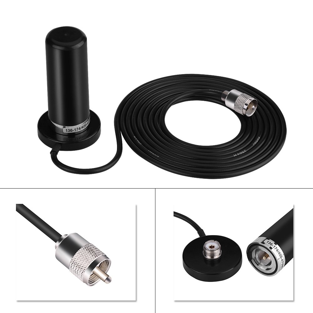 VBESTLIFE radio mobile VHF/UHF Dual Band con cavo di base per montaggio magnetico