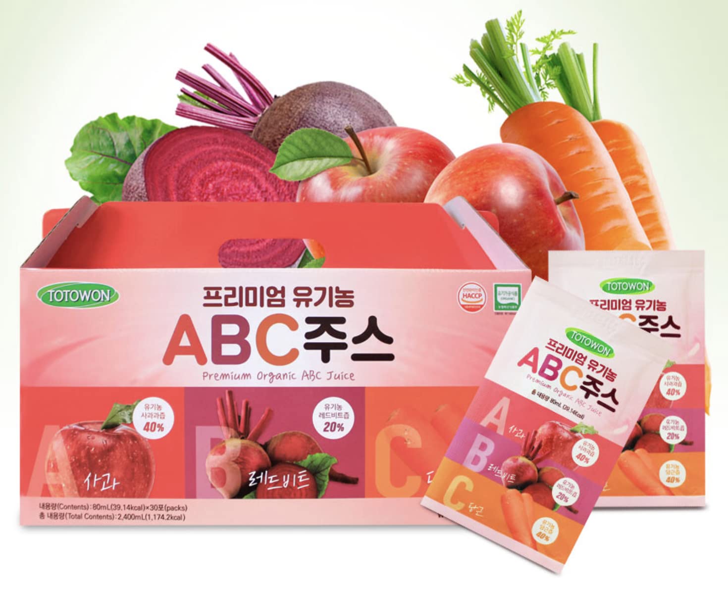 All About Living Premium Extract Juice Pouches, Great for Health Benefits (ABC, 80ml x 30)