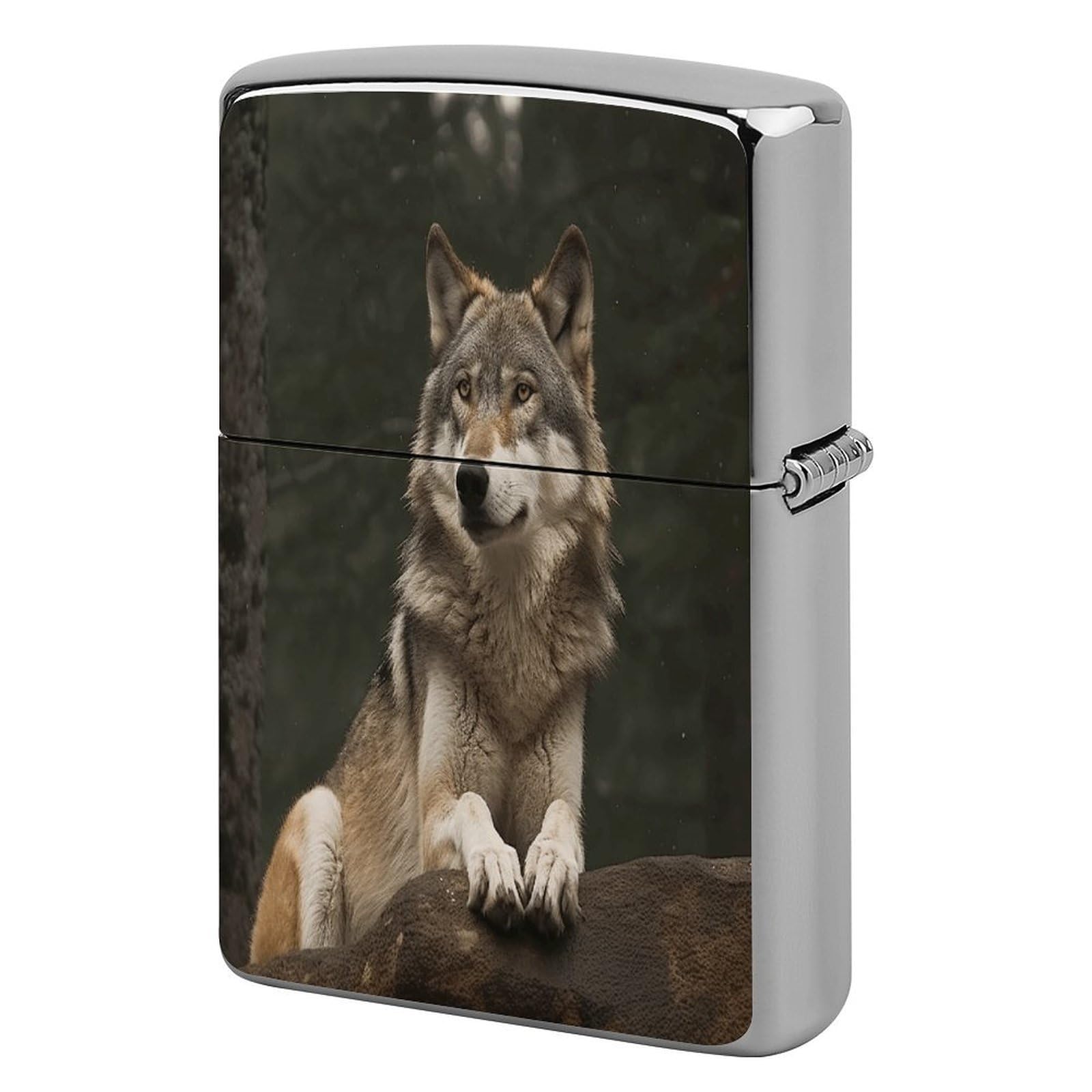 Fekiloot Style Gray Wolf Lighter Case Cover Lighter Holder