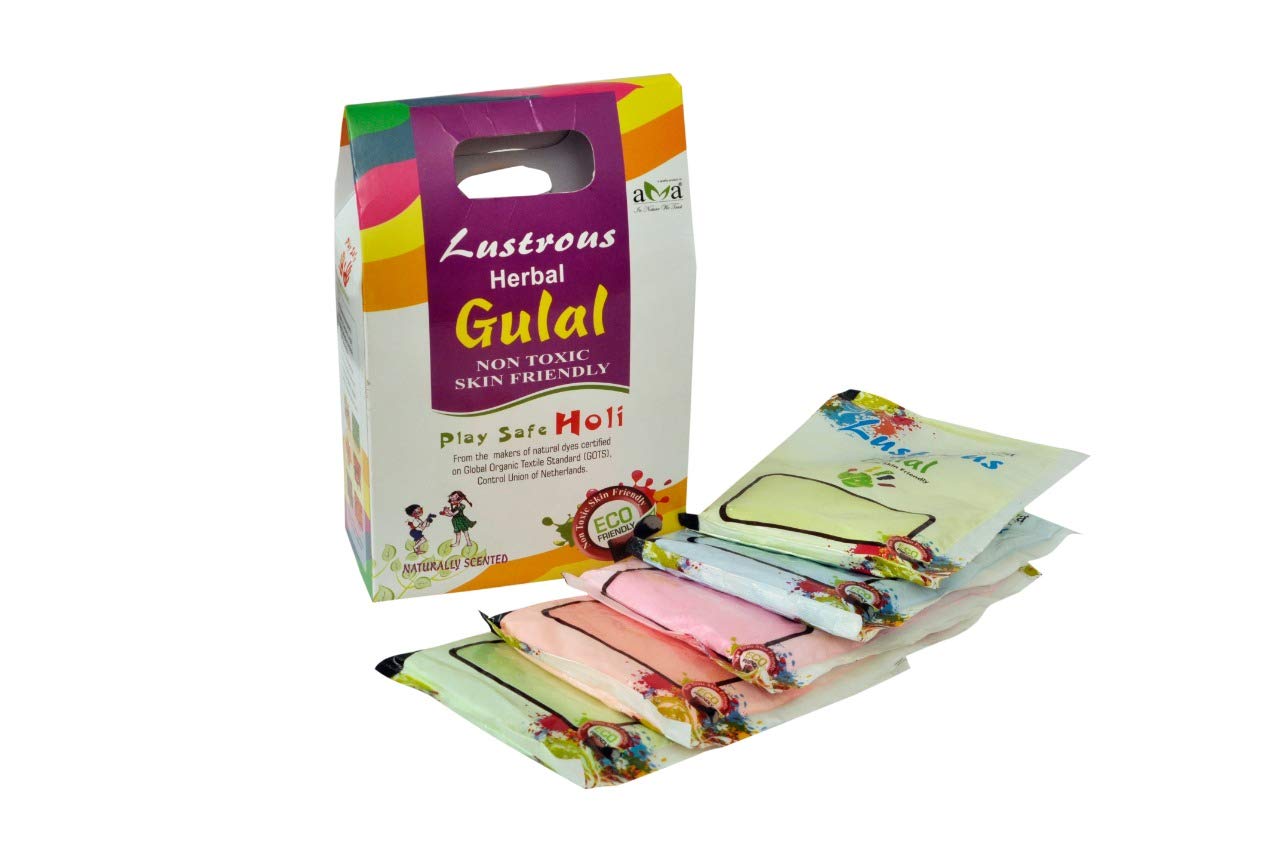 TOTA Holi Colors Gift Box - 5 Shades Non-Toxic Herbal Gulal Powder 375g