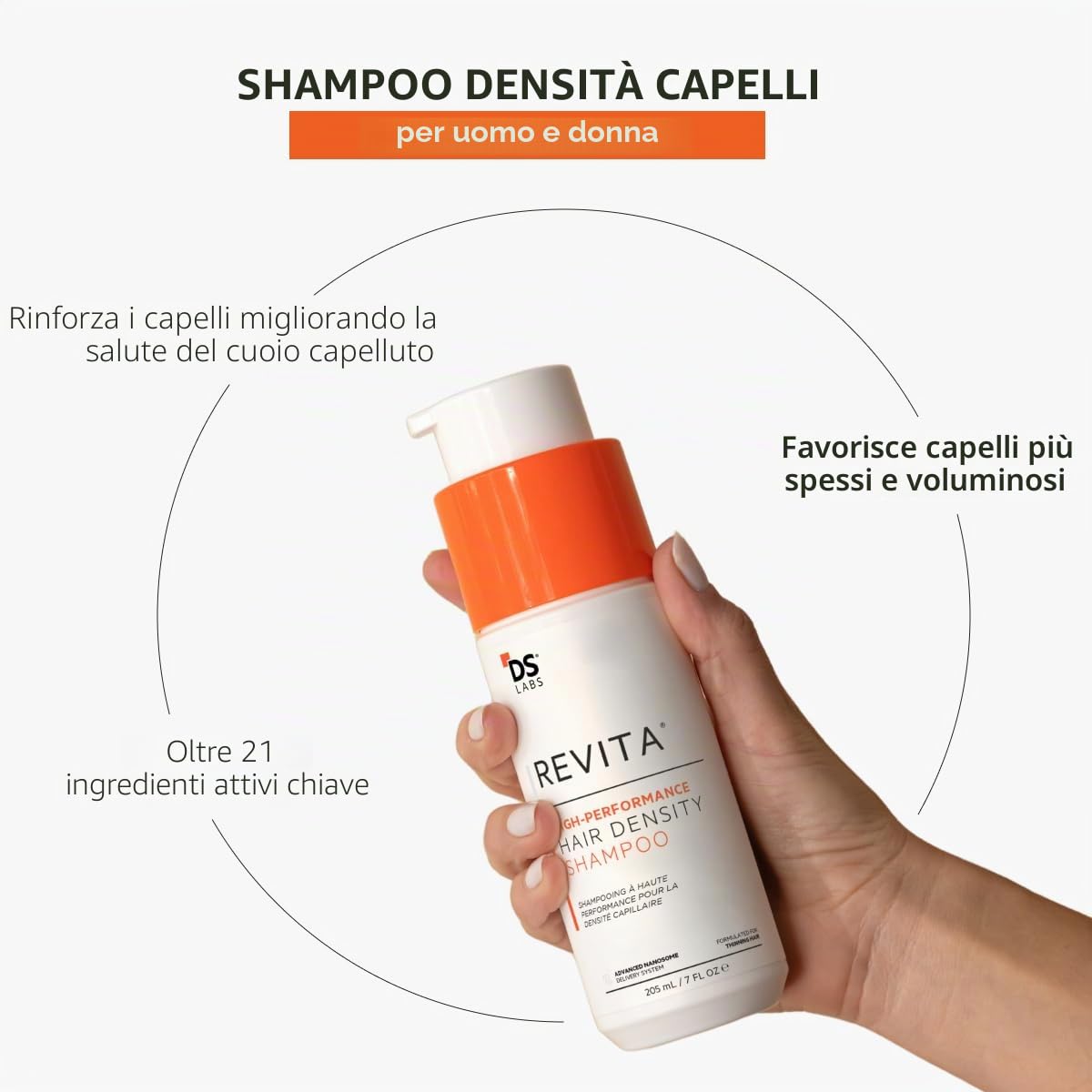 DS Laboratories Pack Revita champú 200ml y Revita acondicionador 200ml. Cuidado del cabello diario para el crecimiento del cabello.