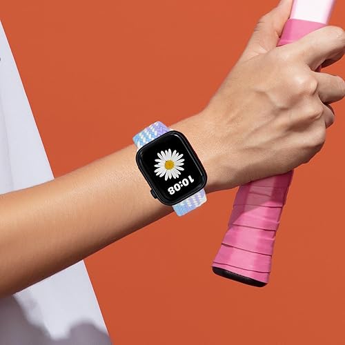 Miniatura 6 de Abanen Correa de reloj trenzada de nailon elástico compatible con Apple Watch de 1.496 pulgadas, 1.575 pulgadas, 1.772 pulgadas, 1.772 pulgadas,