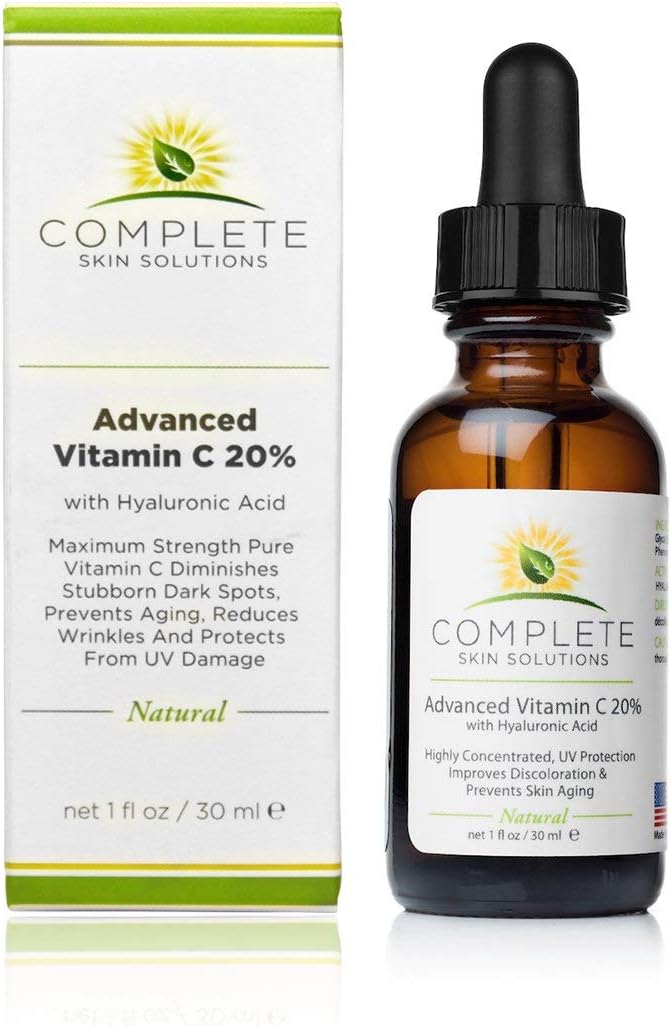Advanced Vitamin C 20% Serum With Ferulic, Hyaluronic Acid 1 oz