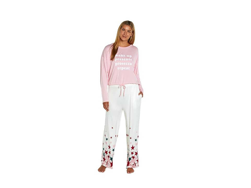 Wildfox Wake Up Prosecco Set (Orchid Pink/Multi) Women's Pajama Sets INTERNATIONAL SHIPPING