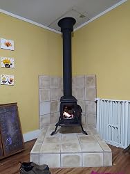 Amazon.com: US Stove US1269E 900 Sq. Ft. Log Wood Cast Iron Stove : Home u0026  Kitchen
