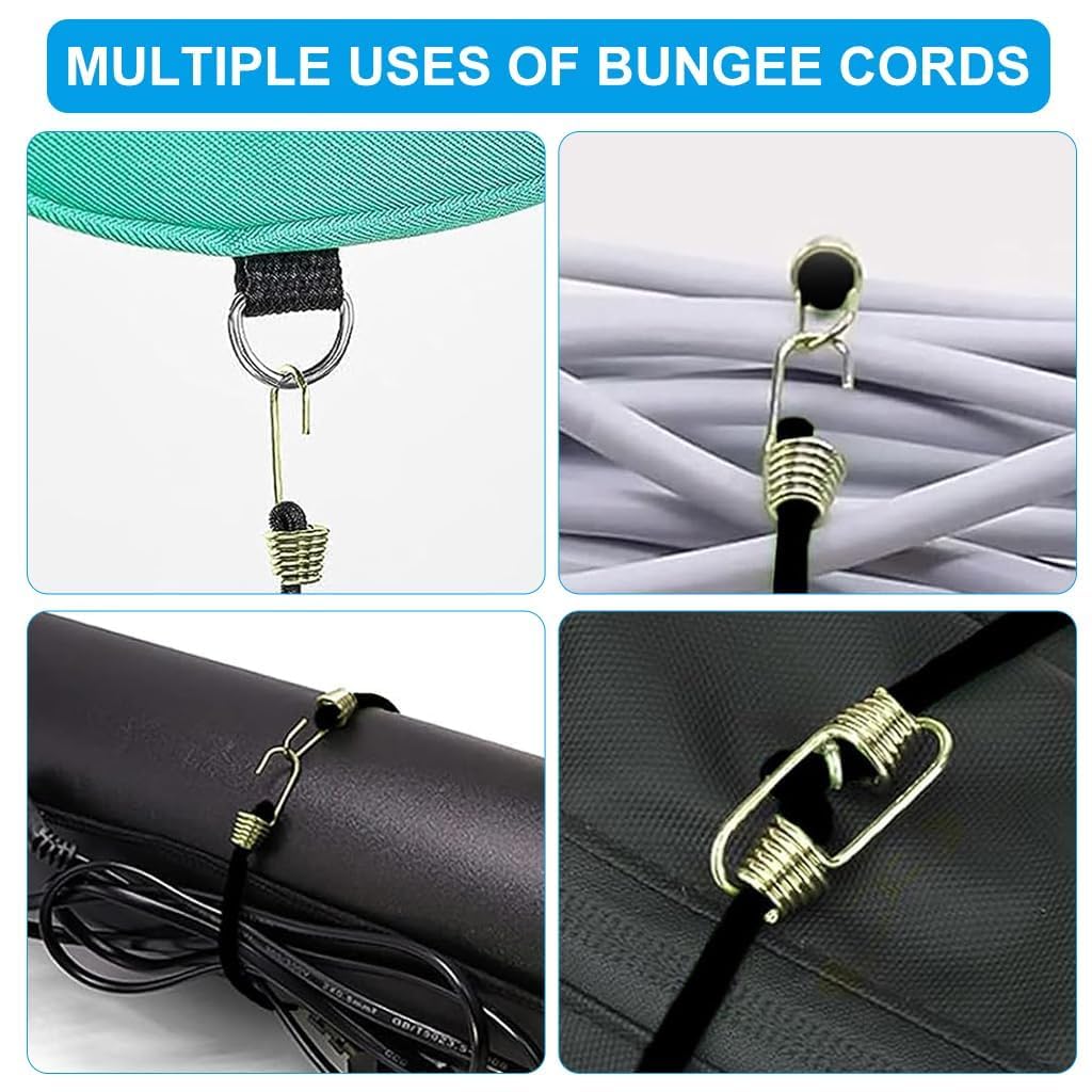 Bungee Rope Set, Stretchable Drying Rope with Hooks, Multicolour (4, Black, 5 ft) — Amazon image 7