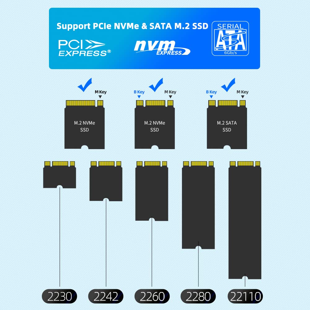 ISHEEP H016SD M.2 NVMe SATA 外付けハードドライブ デュアルベイドッキングステーション USB3.1 Type-C 10Gbps - M.2 NVMe SATA SSDアダプター SD(並行輸入品) : ISHEEP H016SD NVMe SATA M.2 Dual Bay Docking Station